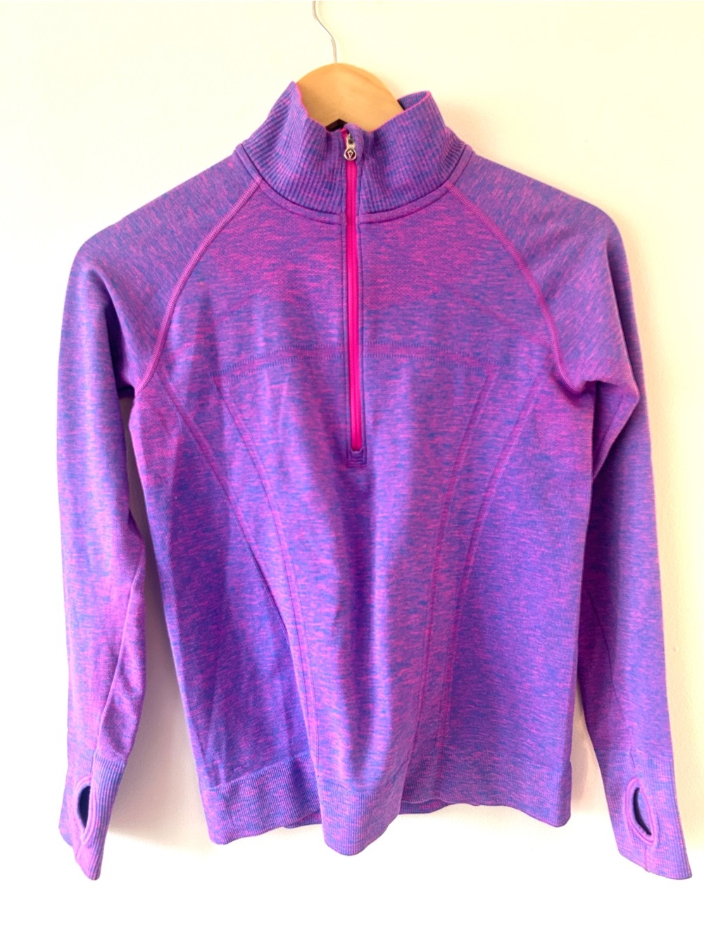 Lululemon Ivivva Purple & Pink Space Dye Quarter Zip Pullover ⢠Girls Large
